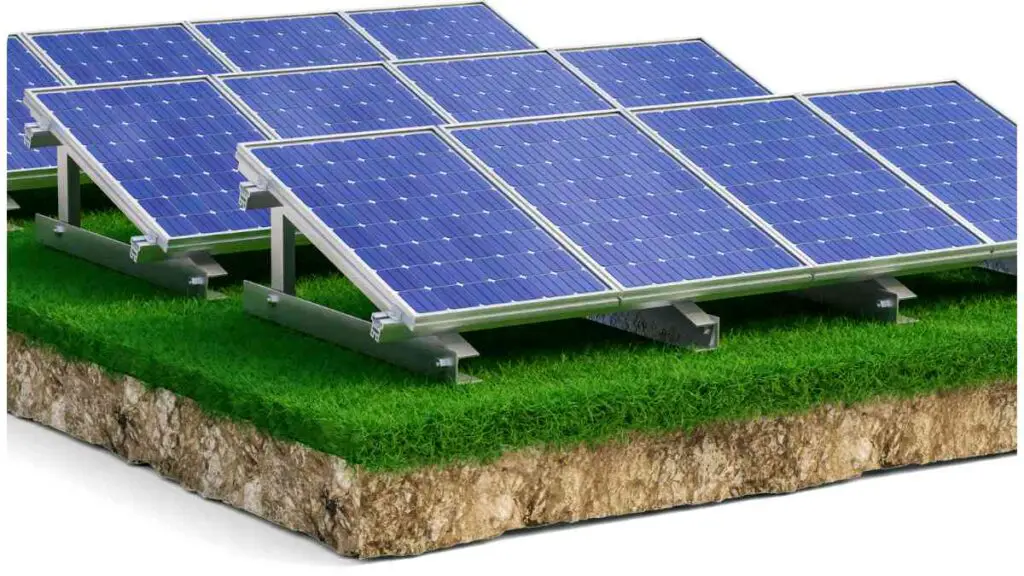 solar panels on top of a grassy field